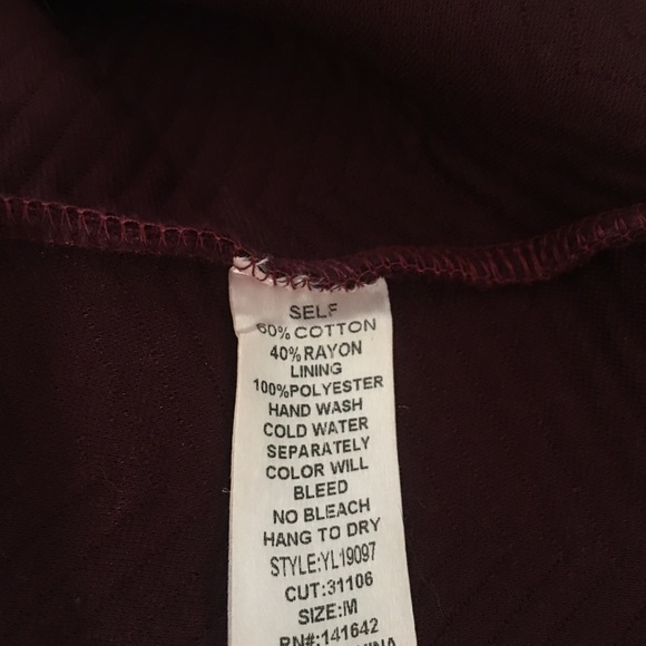 YA Los Angeles. Burgundy fit and flare dress. Great condition. Medium - Picture 8 of 11